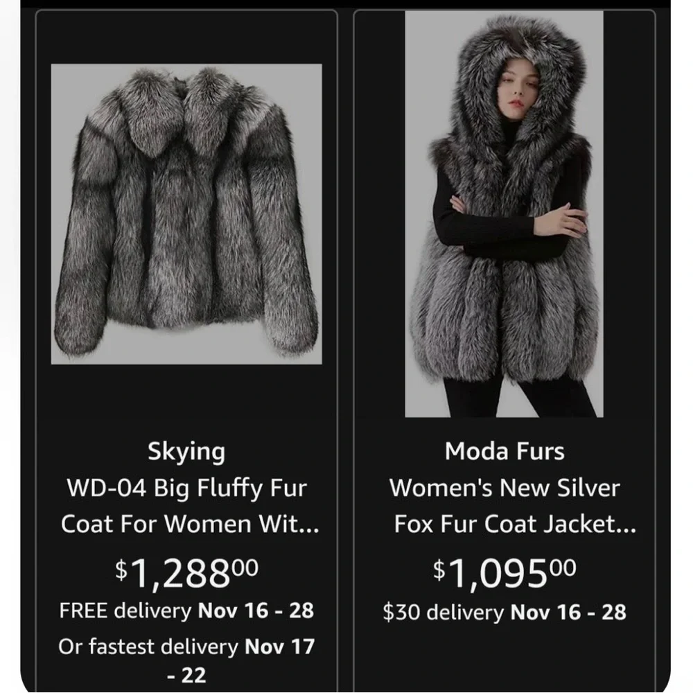 Real Silver Fox Fur BRAND NEW Jacket - Picture 11 of 12